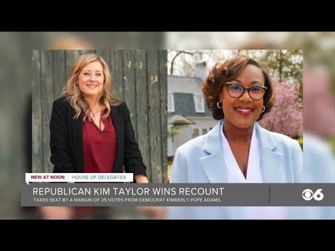 Republican Kim Taylor wins after recount in Virginia House of Delegates race